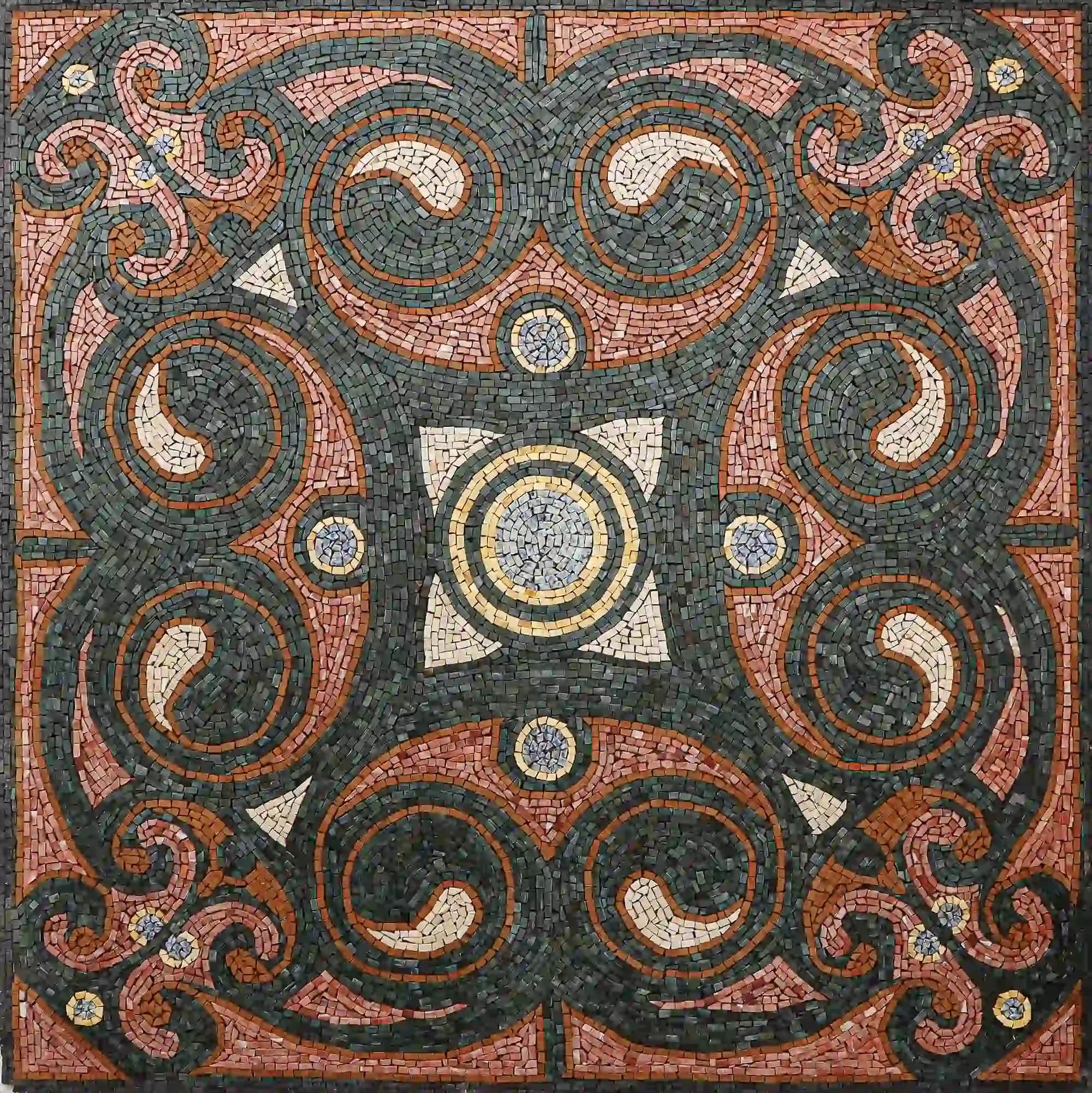 Denzel handmade marble mosaic (Compass)