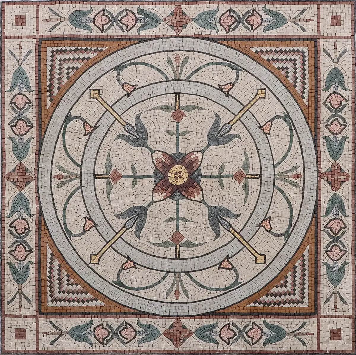 Henry – Mosaic Designs handmade marble mosaic (Compass)