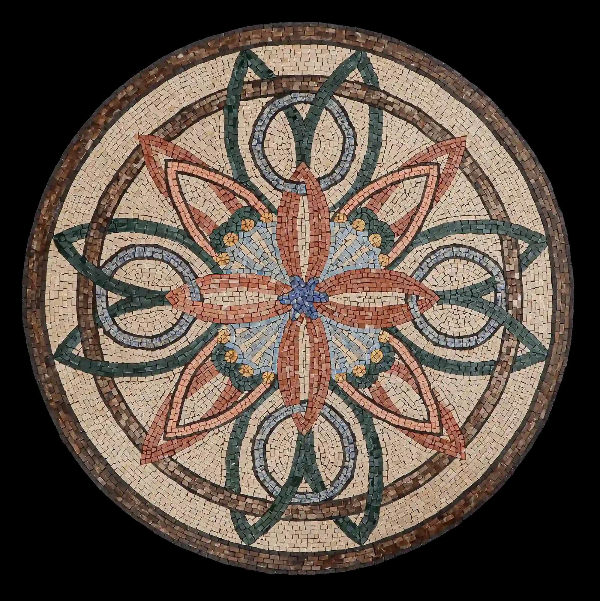 Le Papillon Géométrique handmade marble mosaic (Compass)