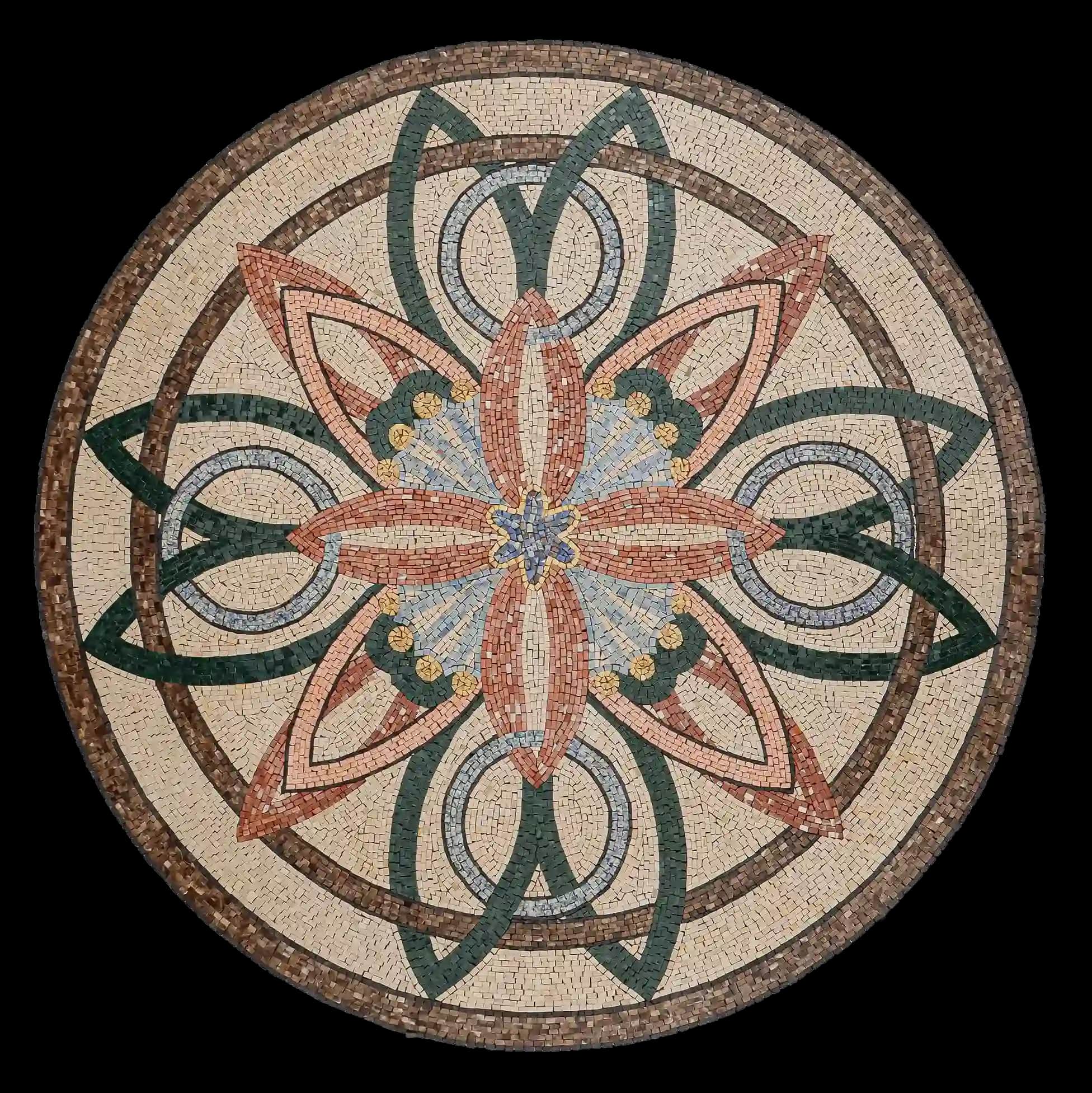 Le Papillon Géométrique 2 handmade marble mosaic (Compass)