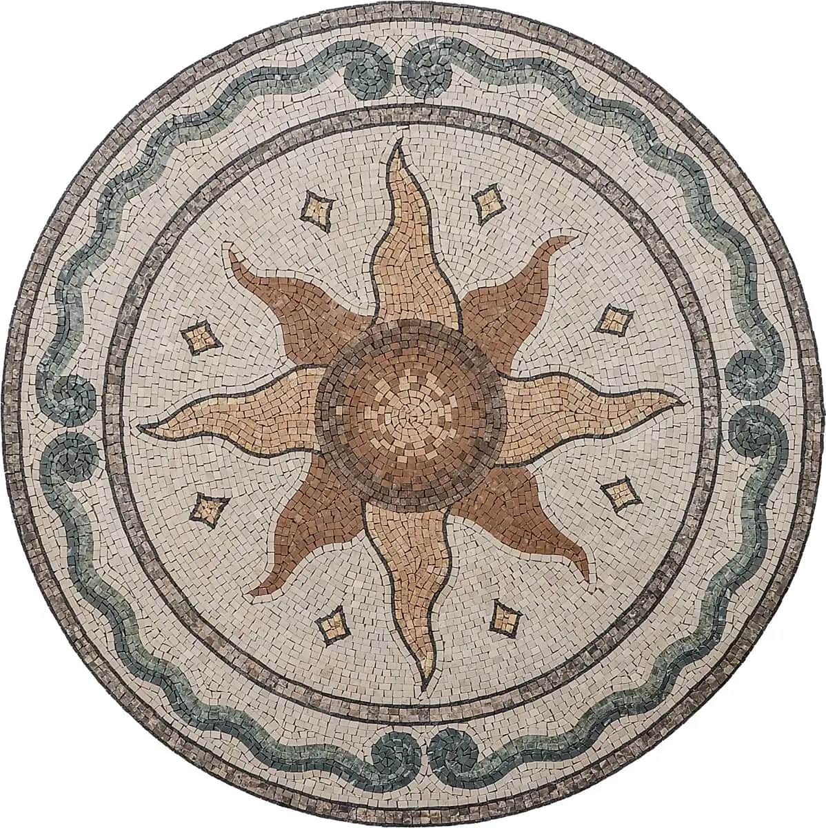 Siren – Mosaic Designs handmade marble mosaic (Compass)