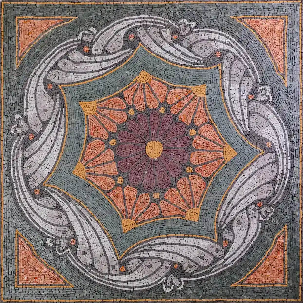 Succession handmade marble mosaic (Compass)