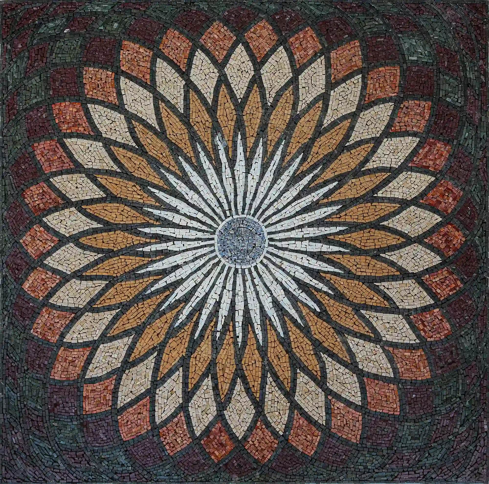 The Compass Flower handmade marble mosaic (Compass)