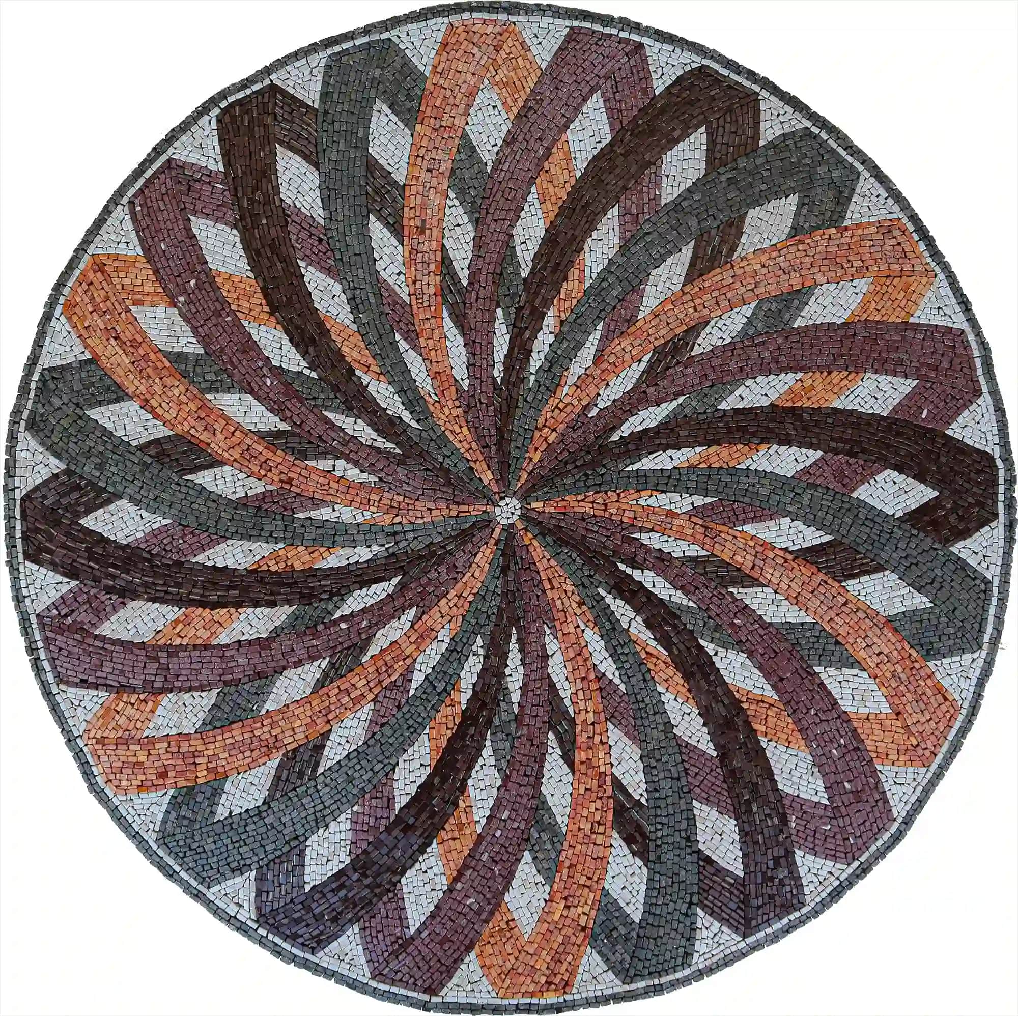The Compass Flower n°2 handmade marble mosaic (Compass)