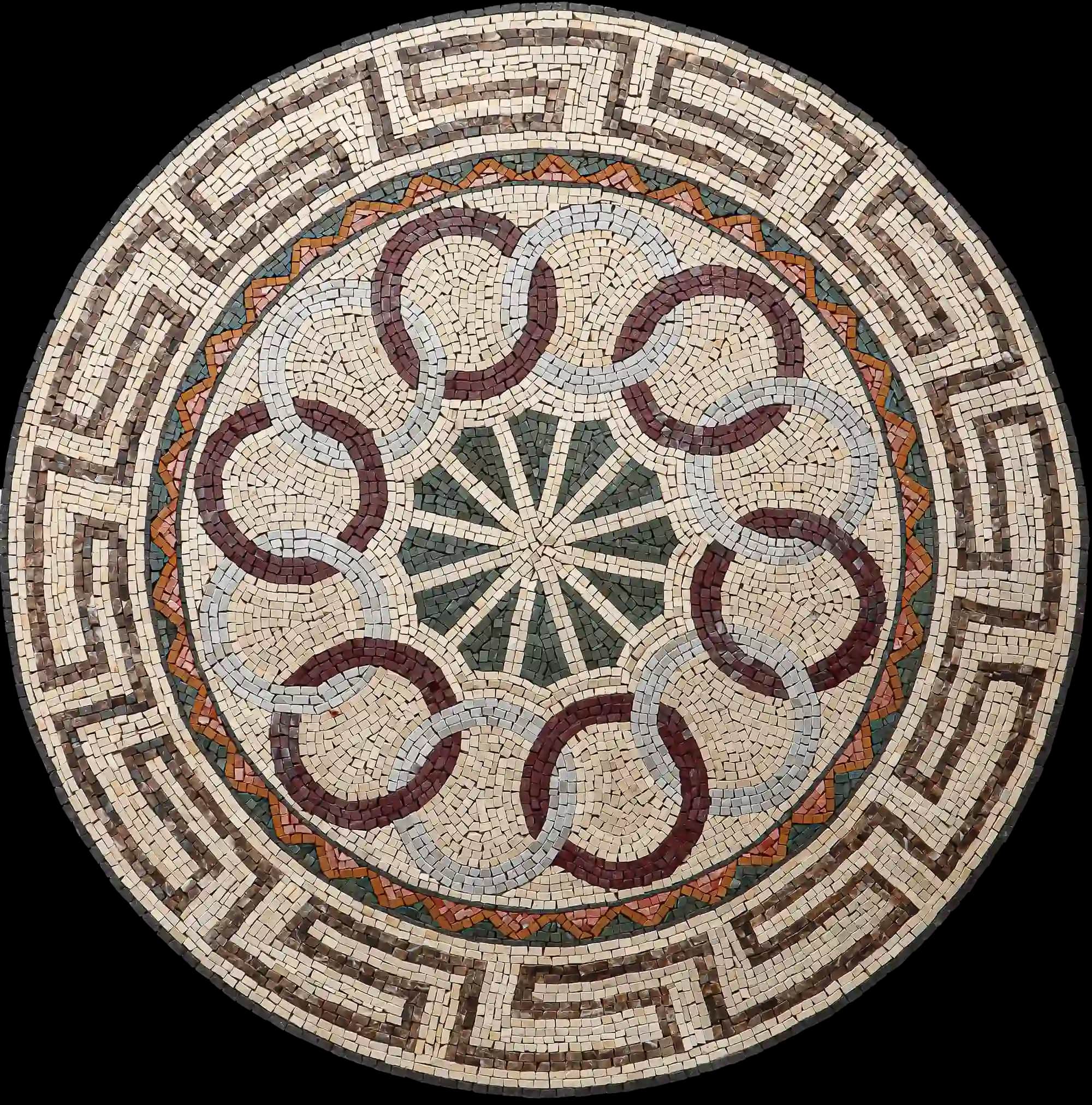 Yiorgos handmade marble mosaic (Compass)