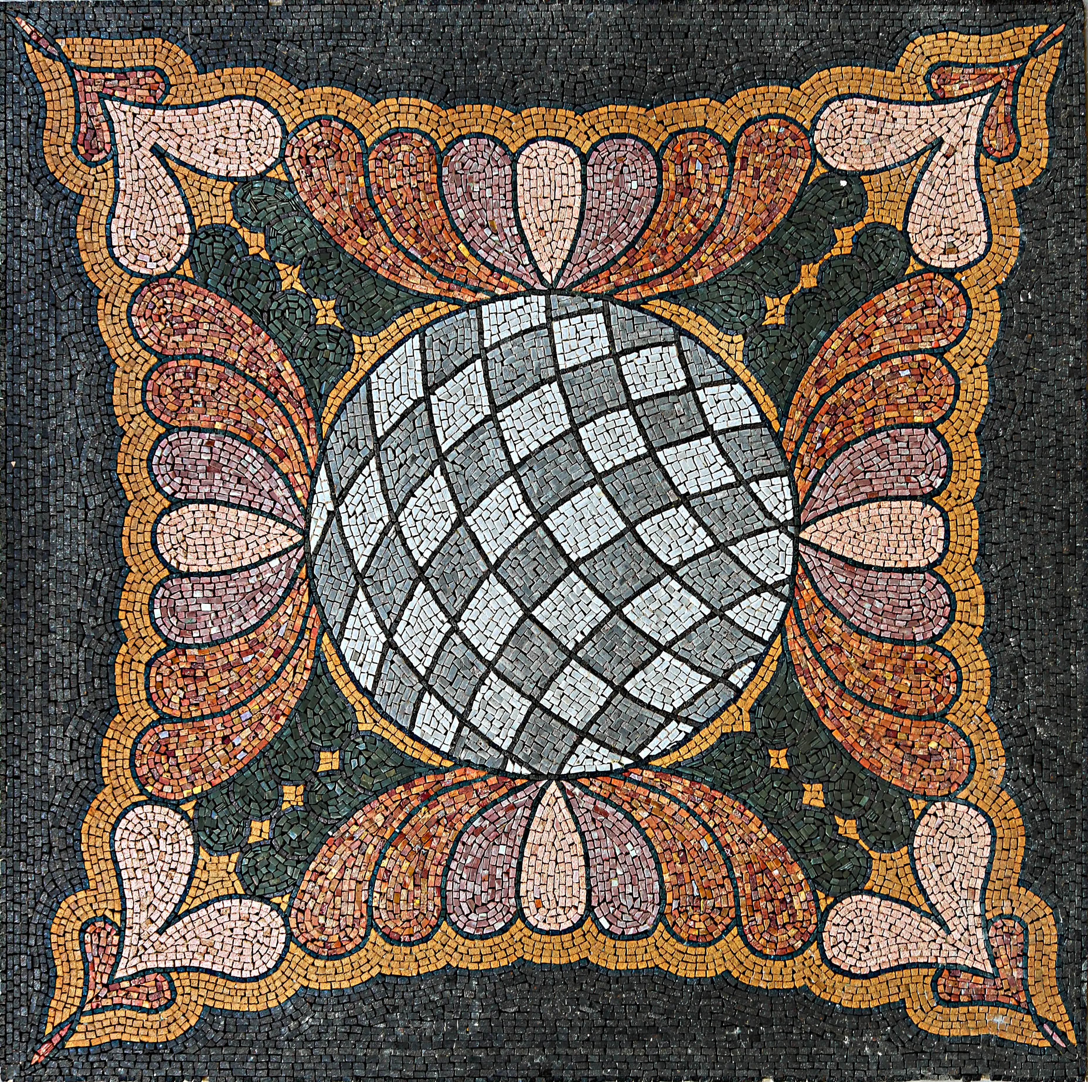 Aquamarine handmade marble mosaic (Geometric)