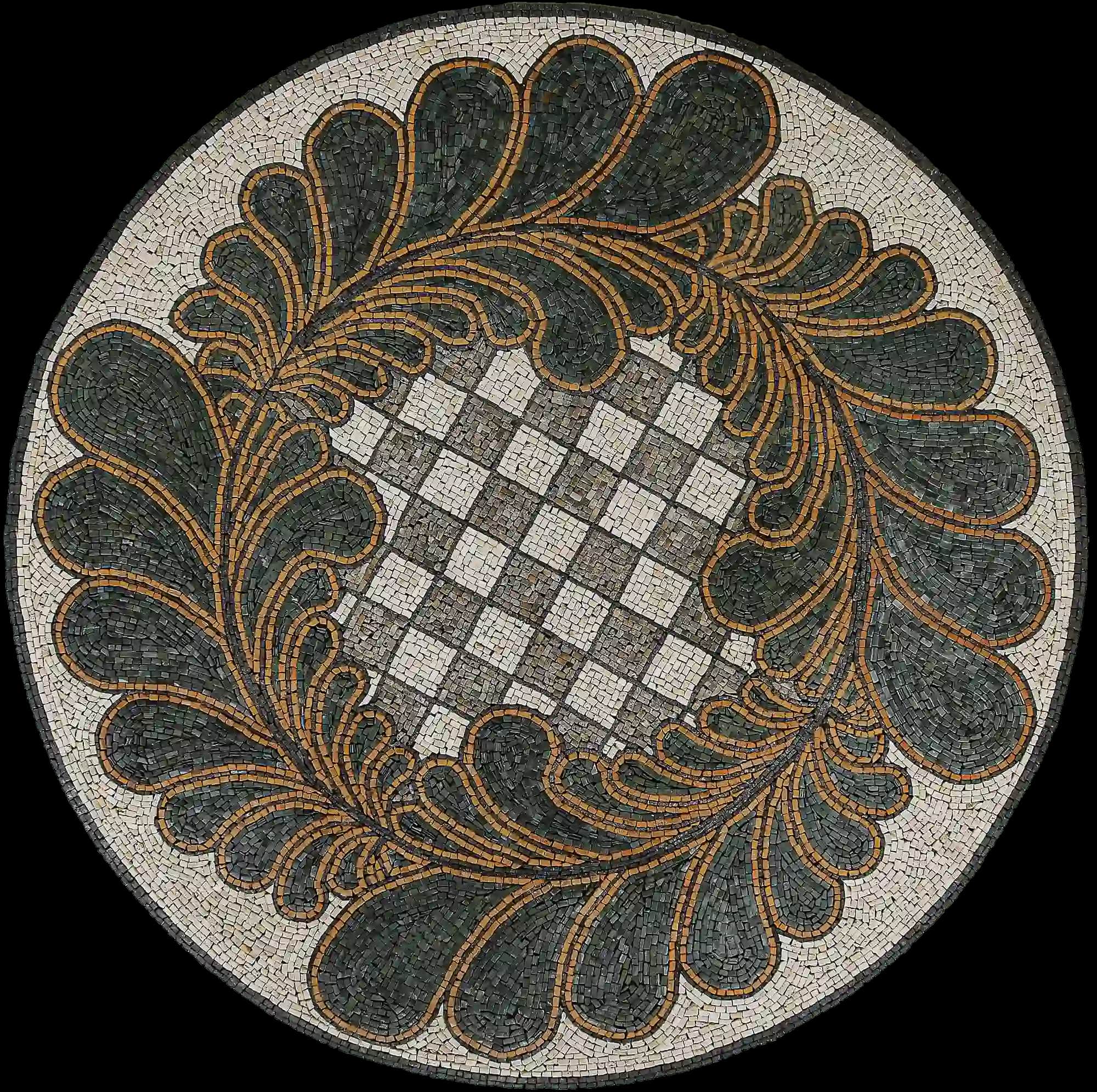 Sparrowhawk handmade marble mosaic (Geometric)