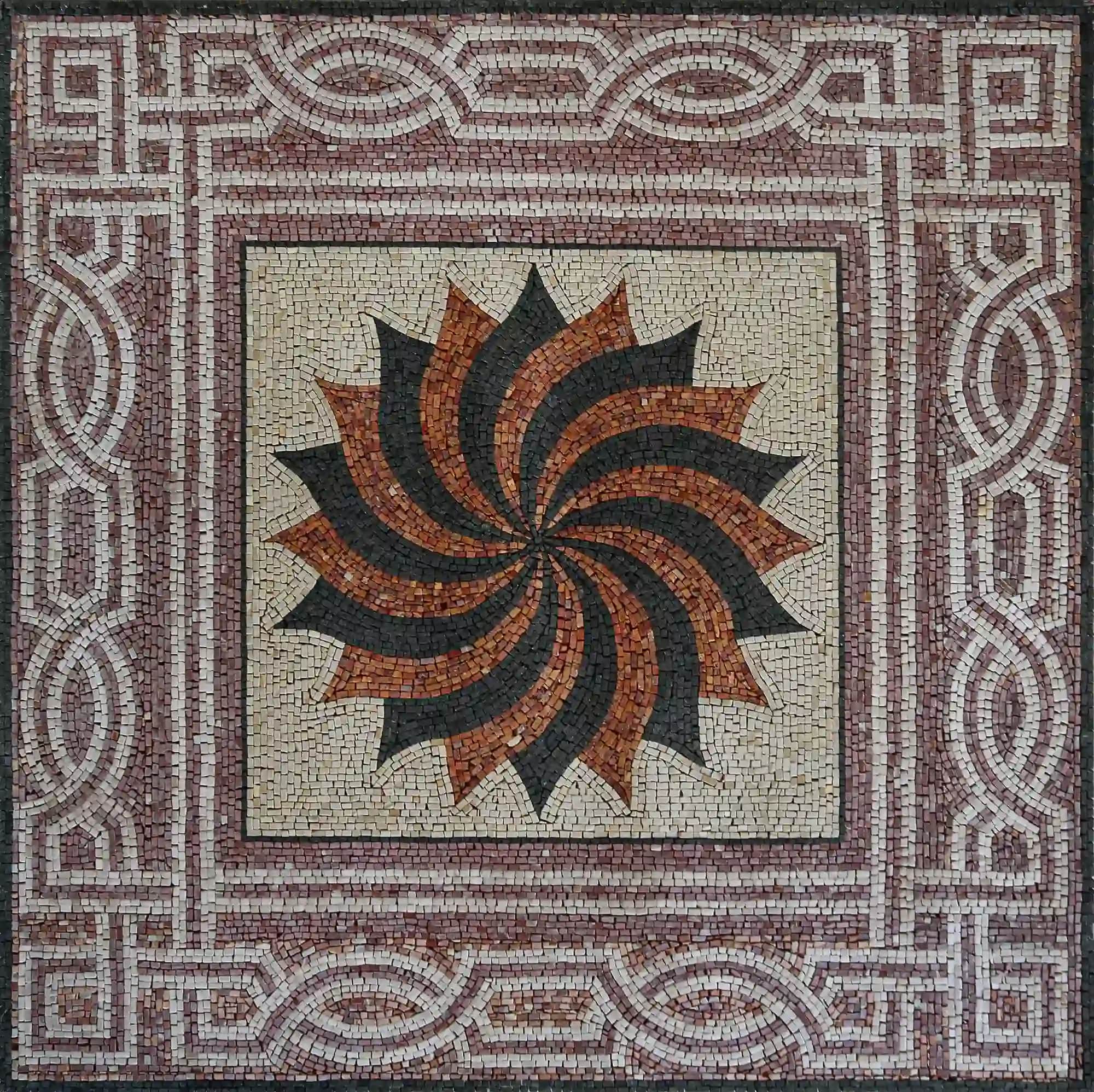Spiral handmade marble mosaic (Geometric)