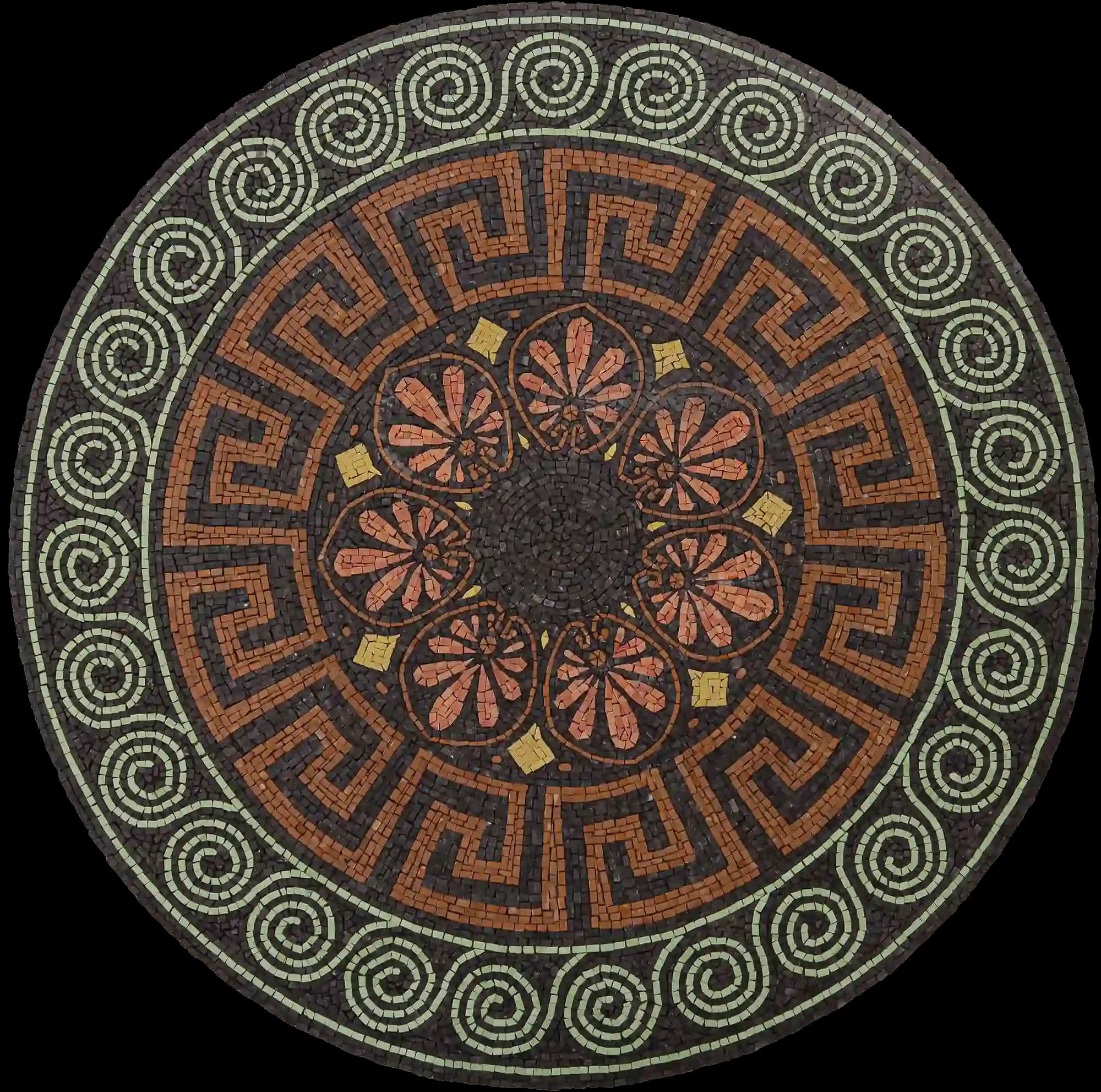Spiral Geometry handmade marble mosaic (Geometric)