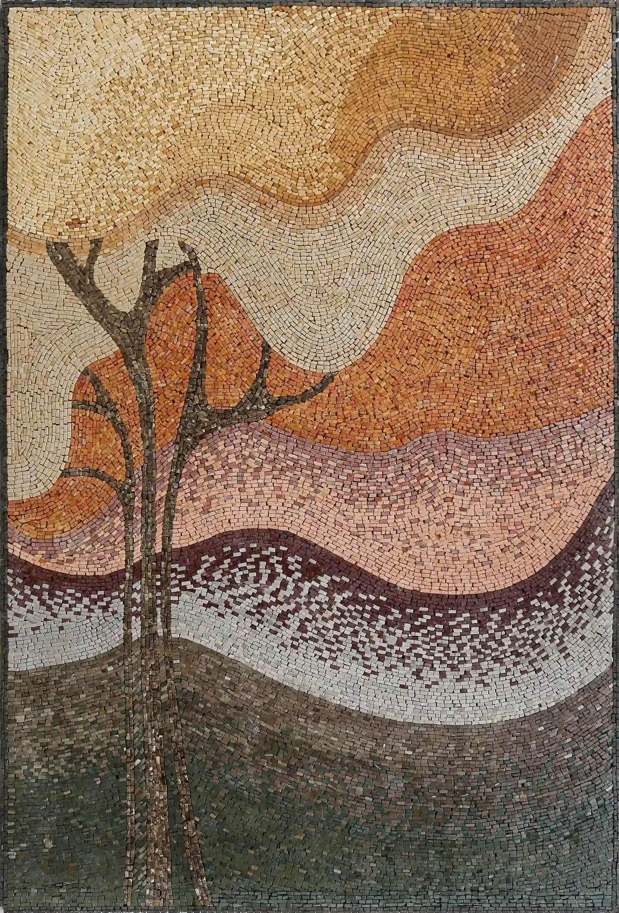 Go with the Flow handmade marble mosaic (Nature)
