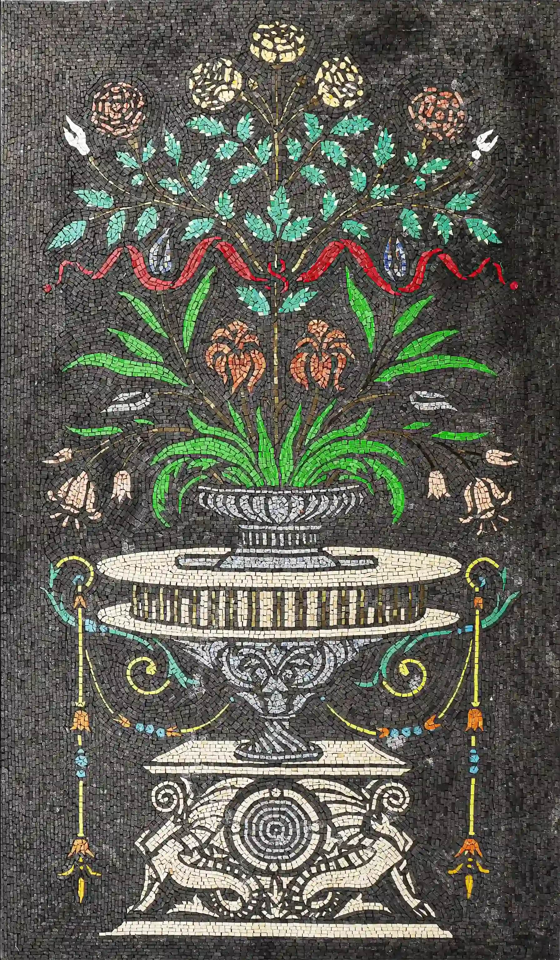 Mirrored handmade marble mosaic (Nature)