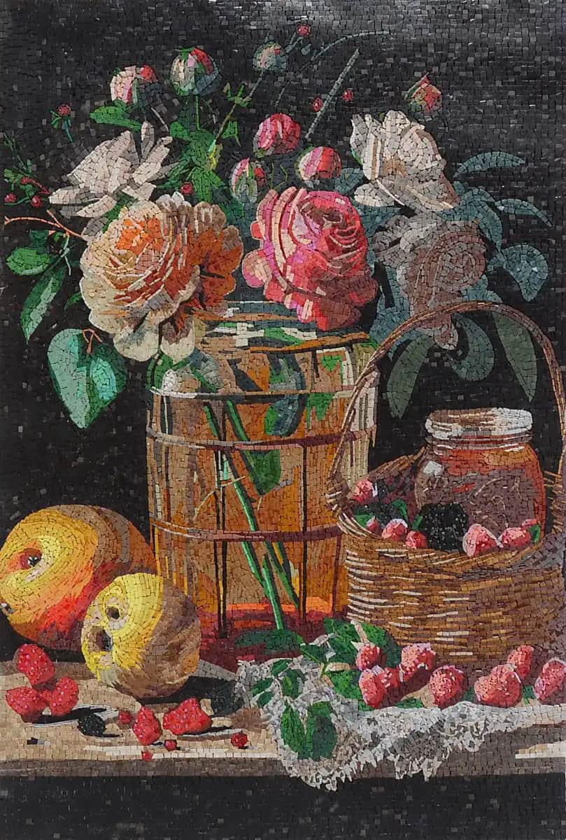 Rosy – Mosaic Designs handmade marble mosaic (Nature)