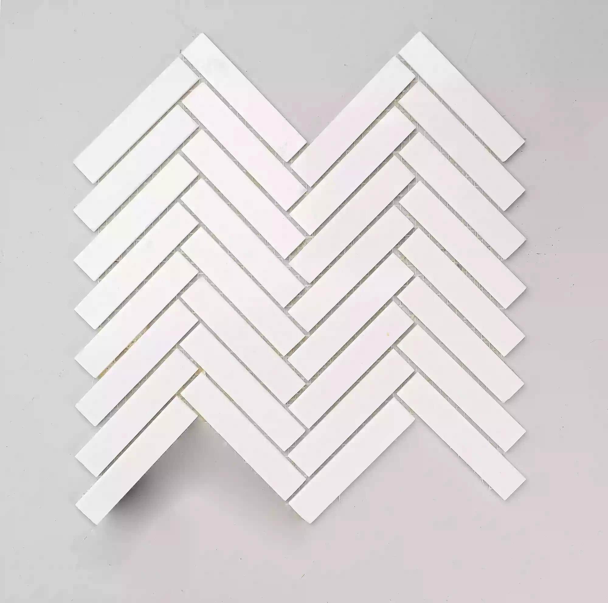 Puzzle floor tile in greek thassos marble