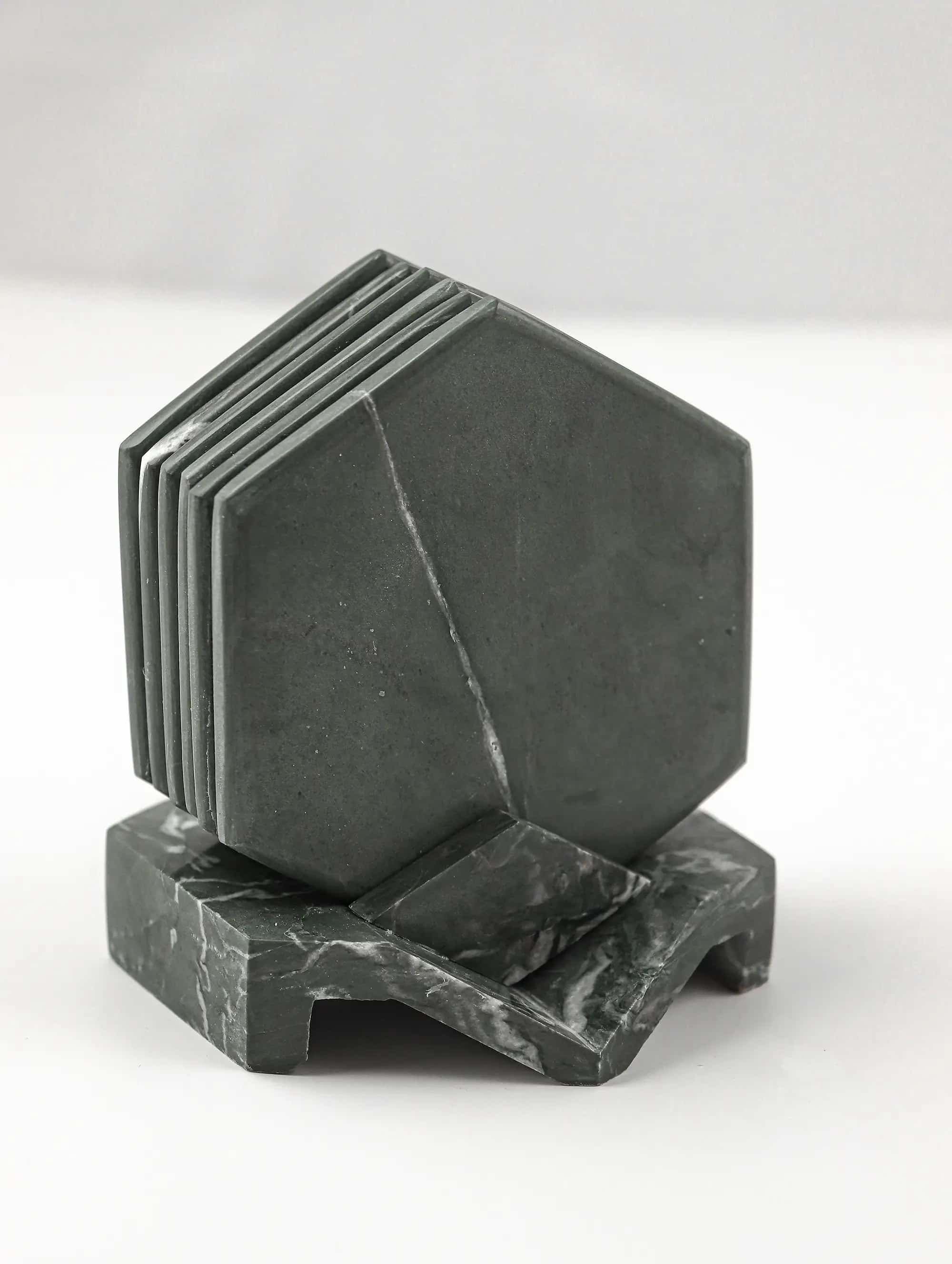 Moss handmade marble coaster