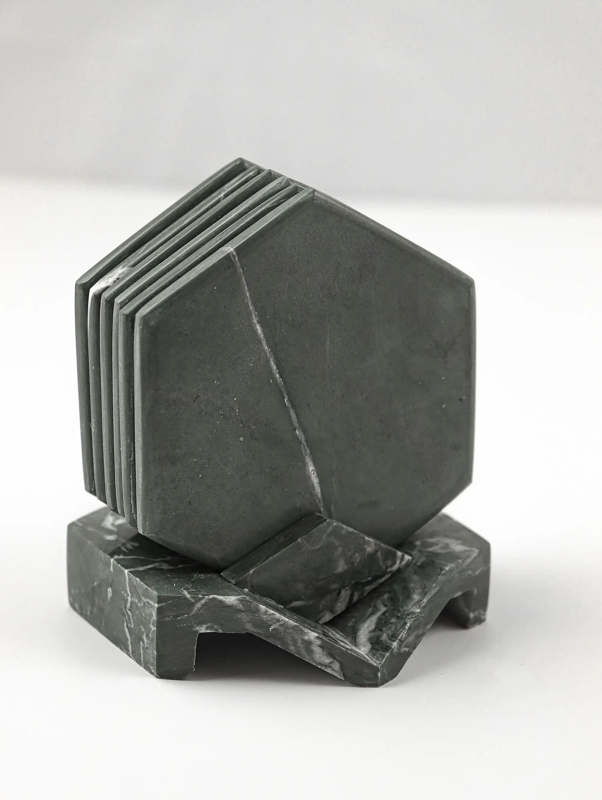 Moss handmade marble coaster