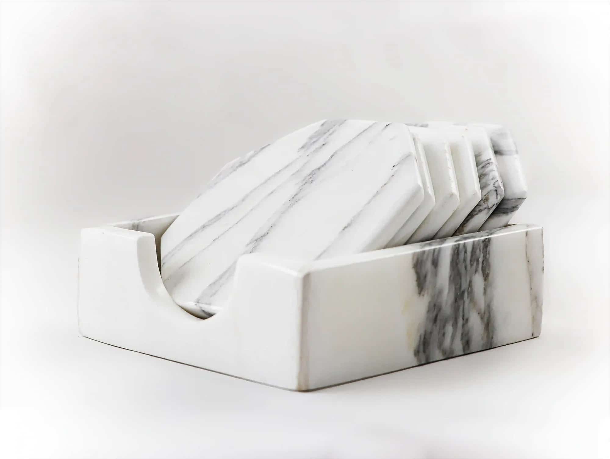 Snowflakes handmade marble coaster