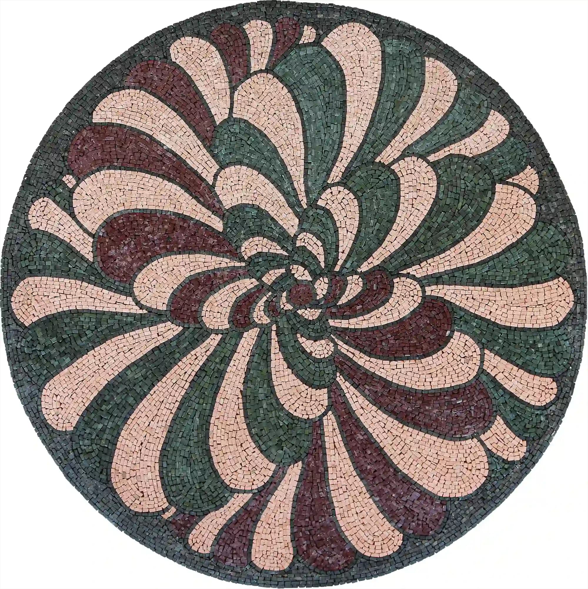 Wormy handmade marble mosaic (Abstract)