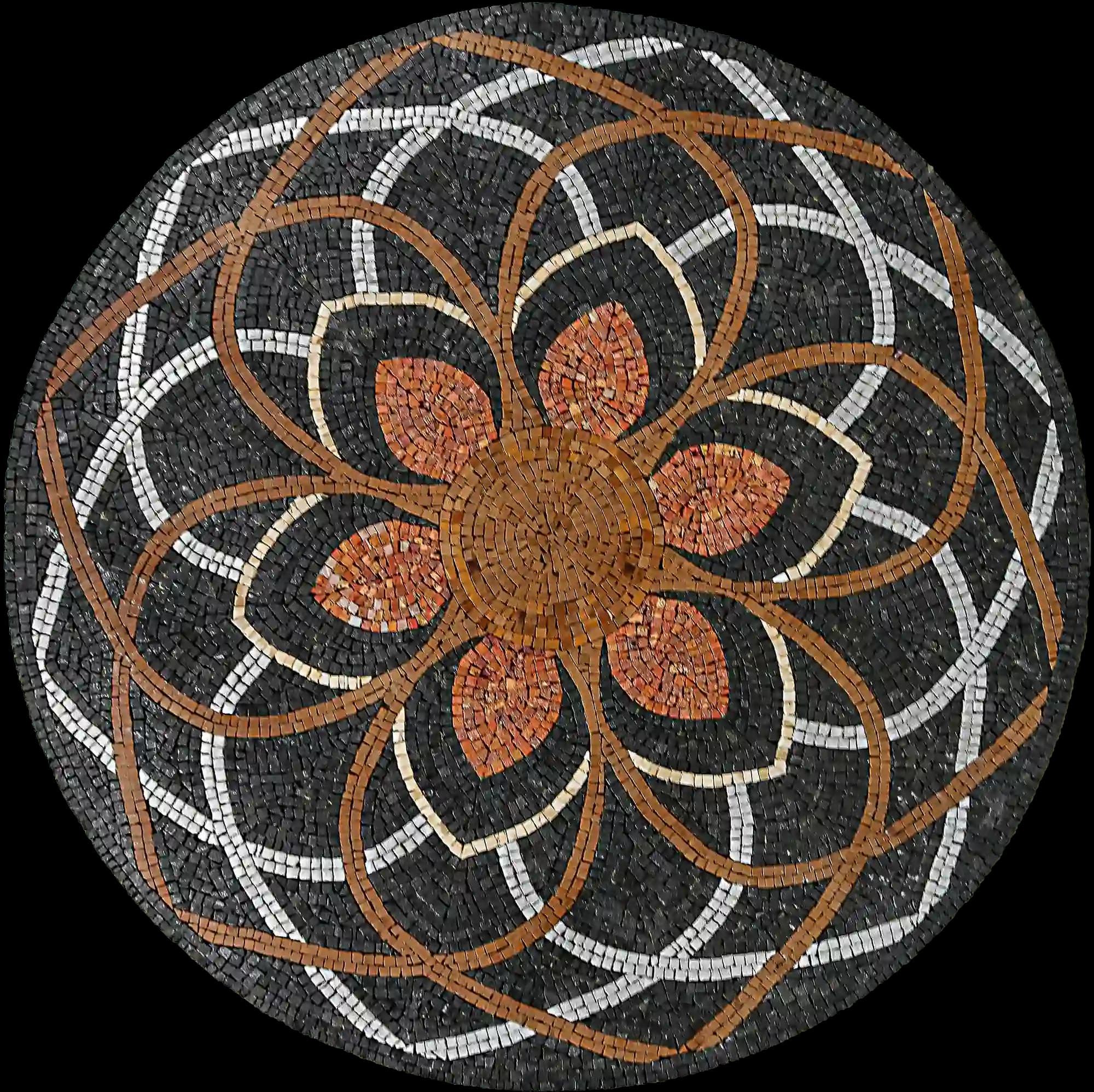 Sign of the Times handmade marble mosaic (Compass)