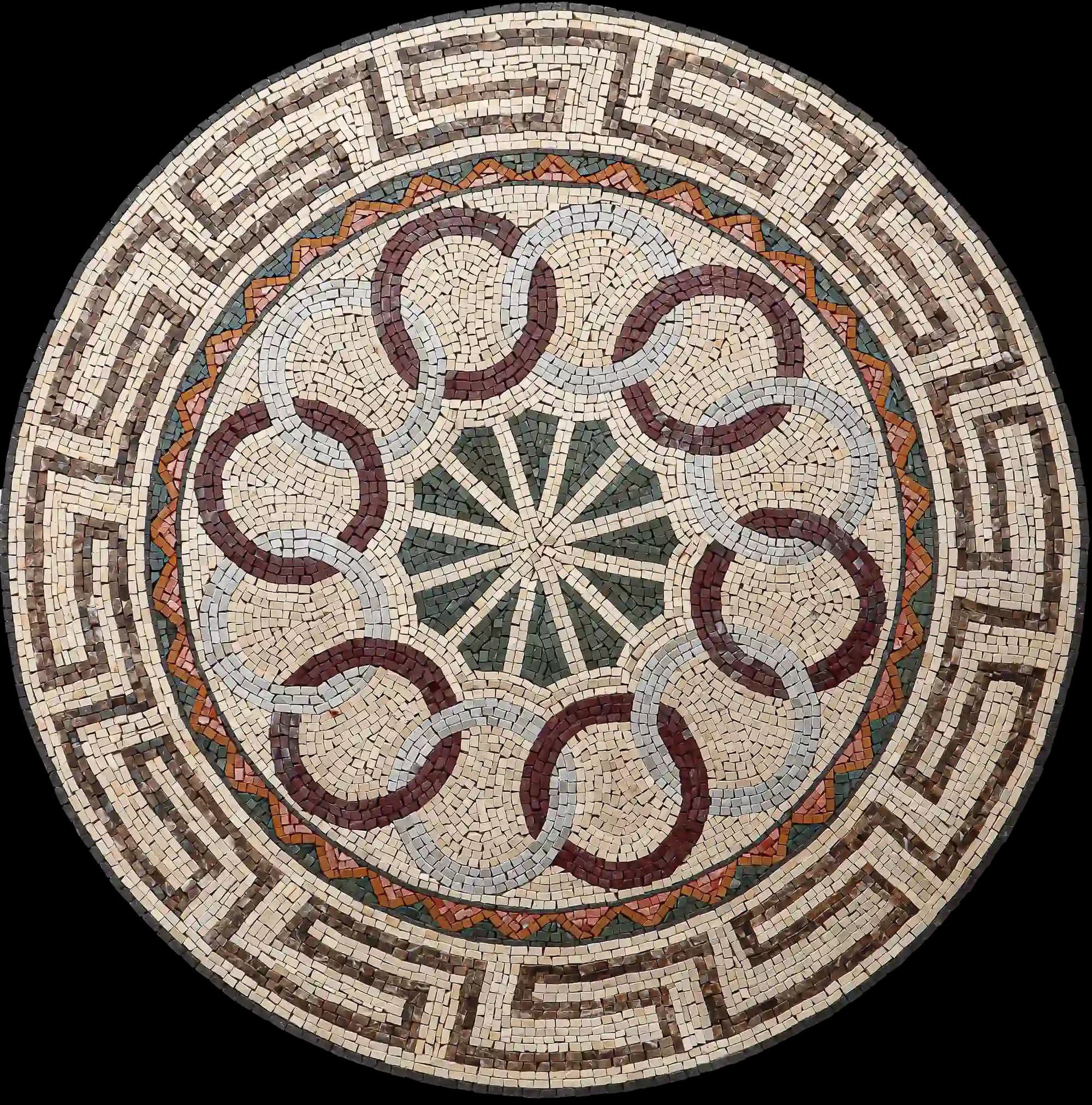 Yiorgos handmade marble mosaic (Compass)
