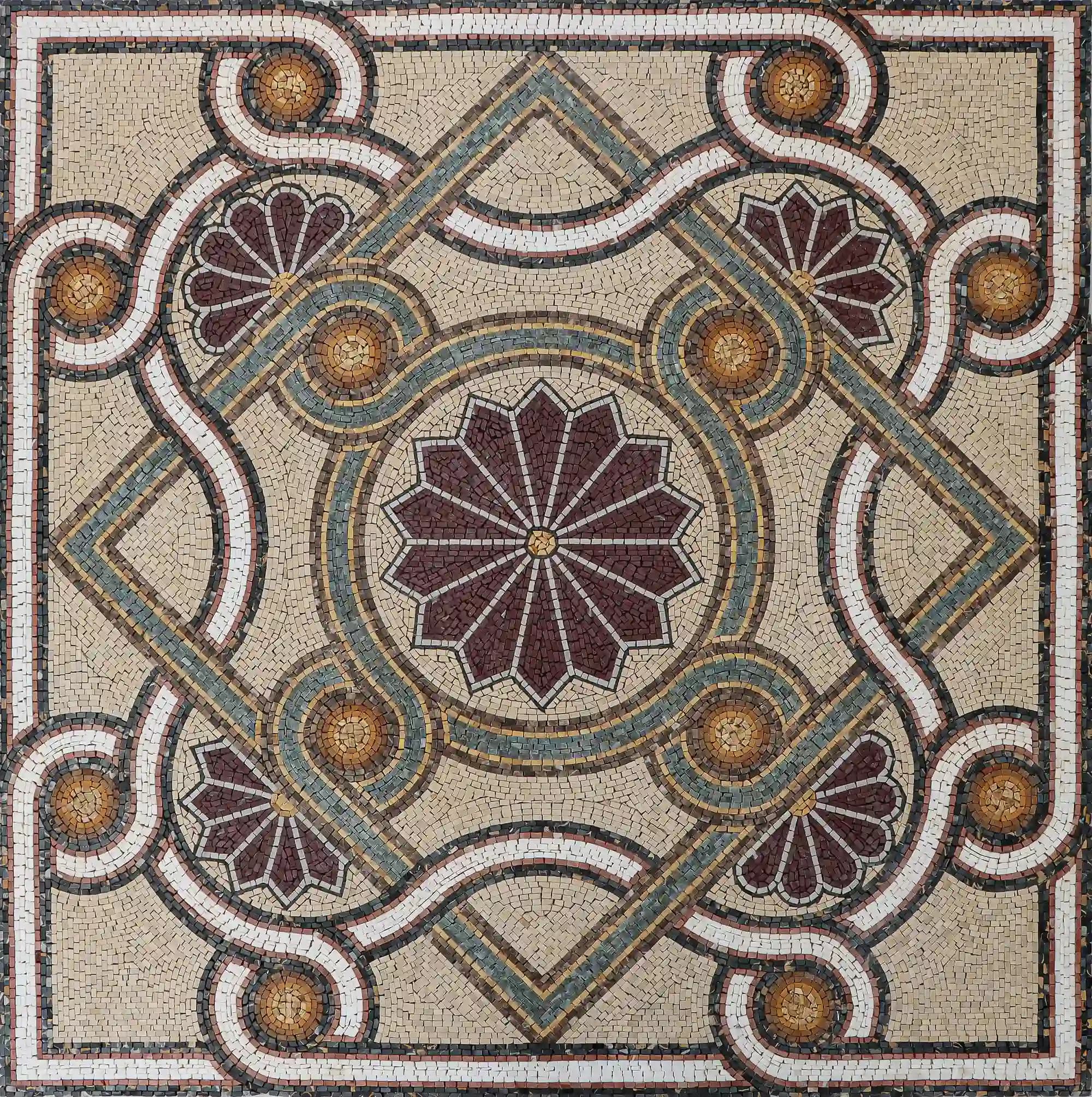 Deserted Island handmade marble mosaic (Geometric)