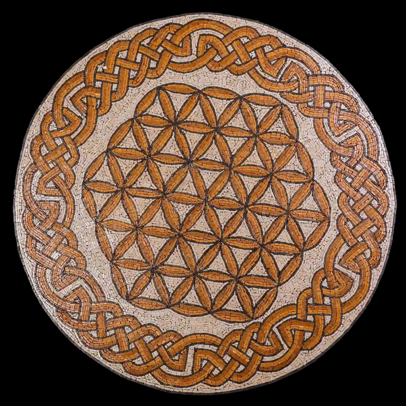 Flower of Life handmade marble mosaic (Geometric)