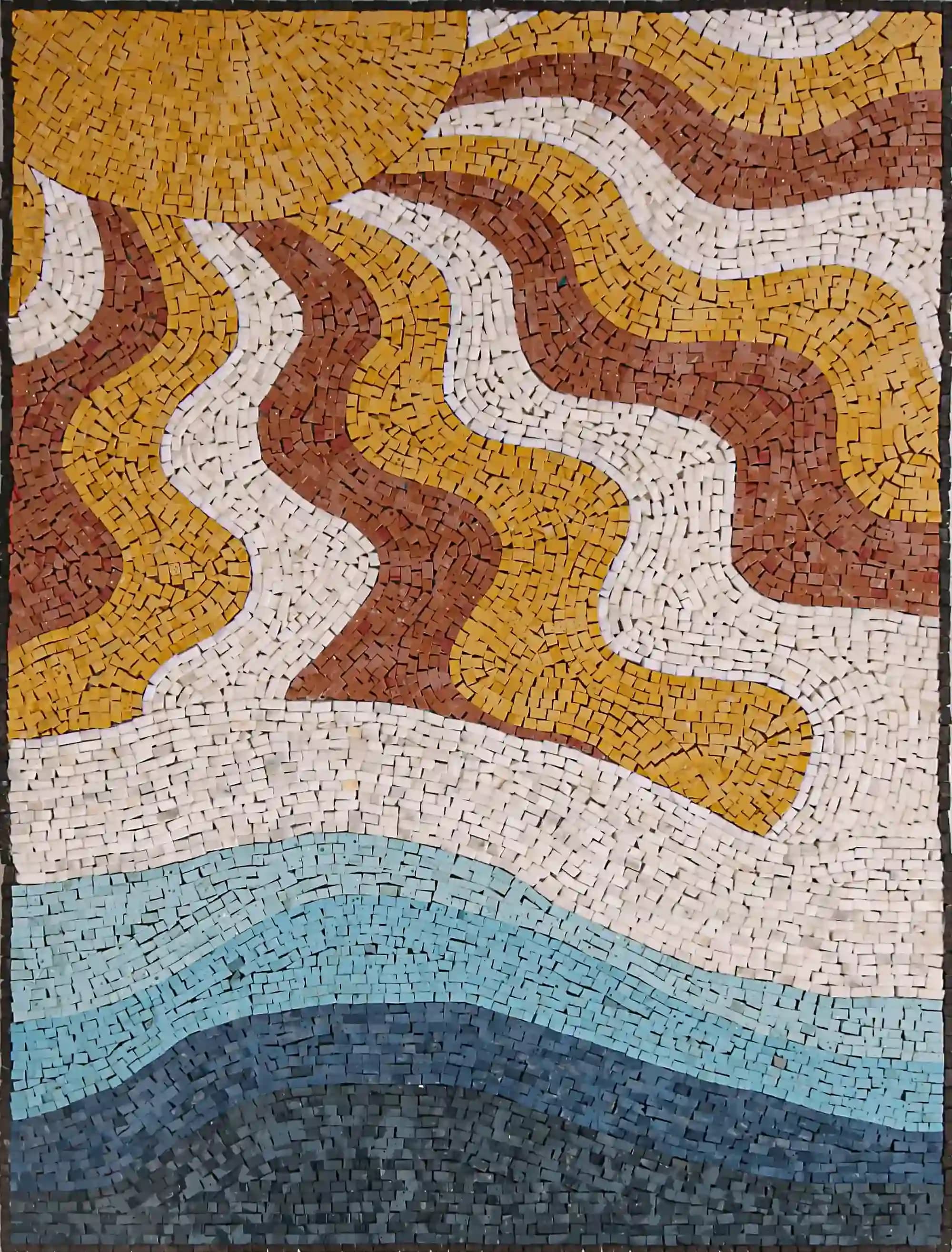 Sun Rays 2 handmade marble mosaic (Nature)