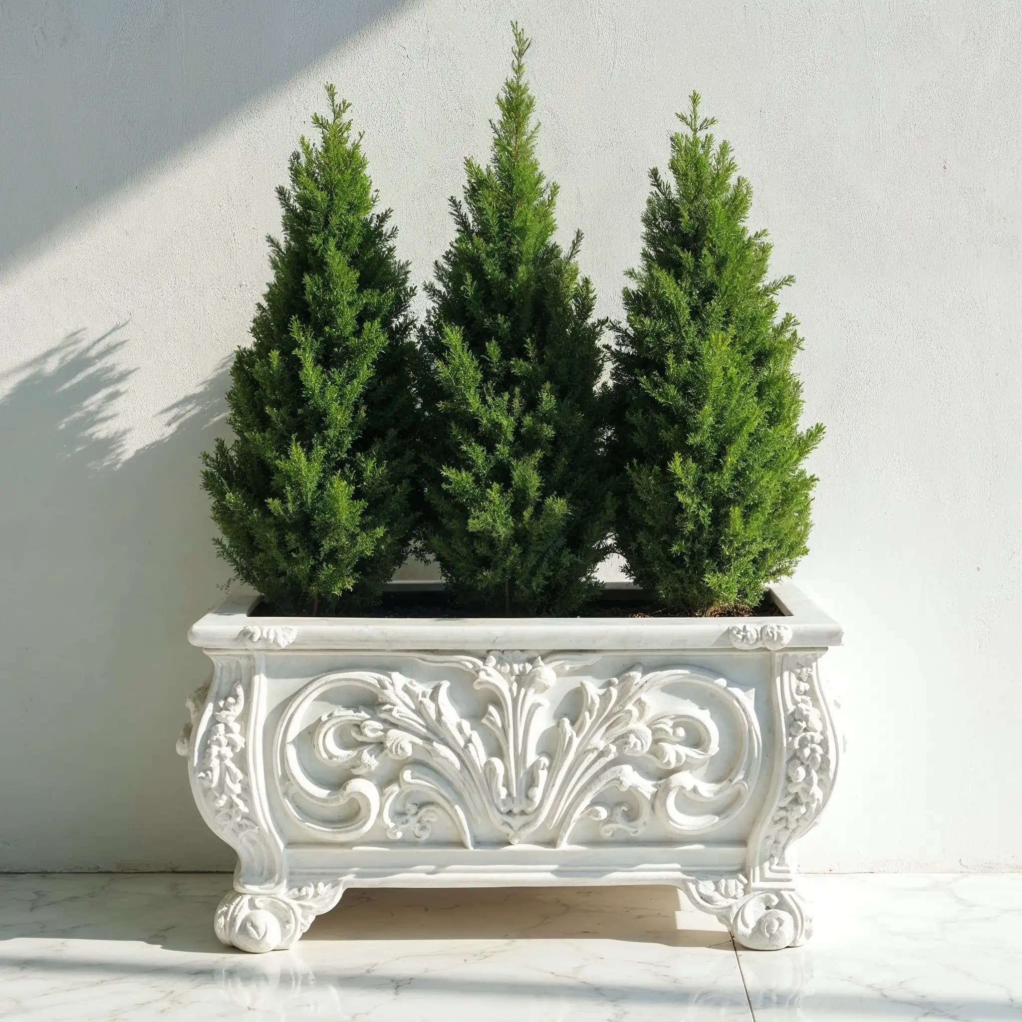 Alternate view 2 of the Giardino carved marble planters