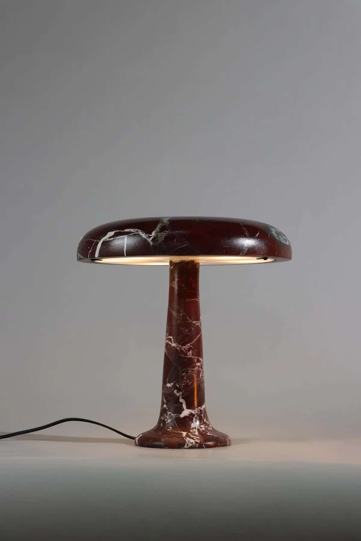Kimberly marble table lamp in Rosso Levanto