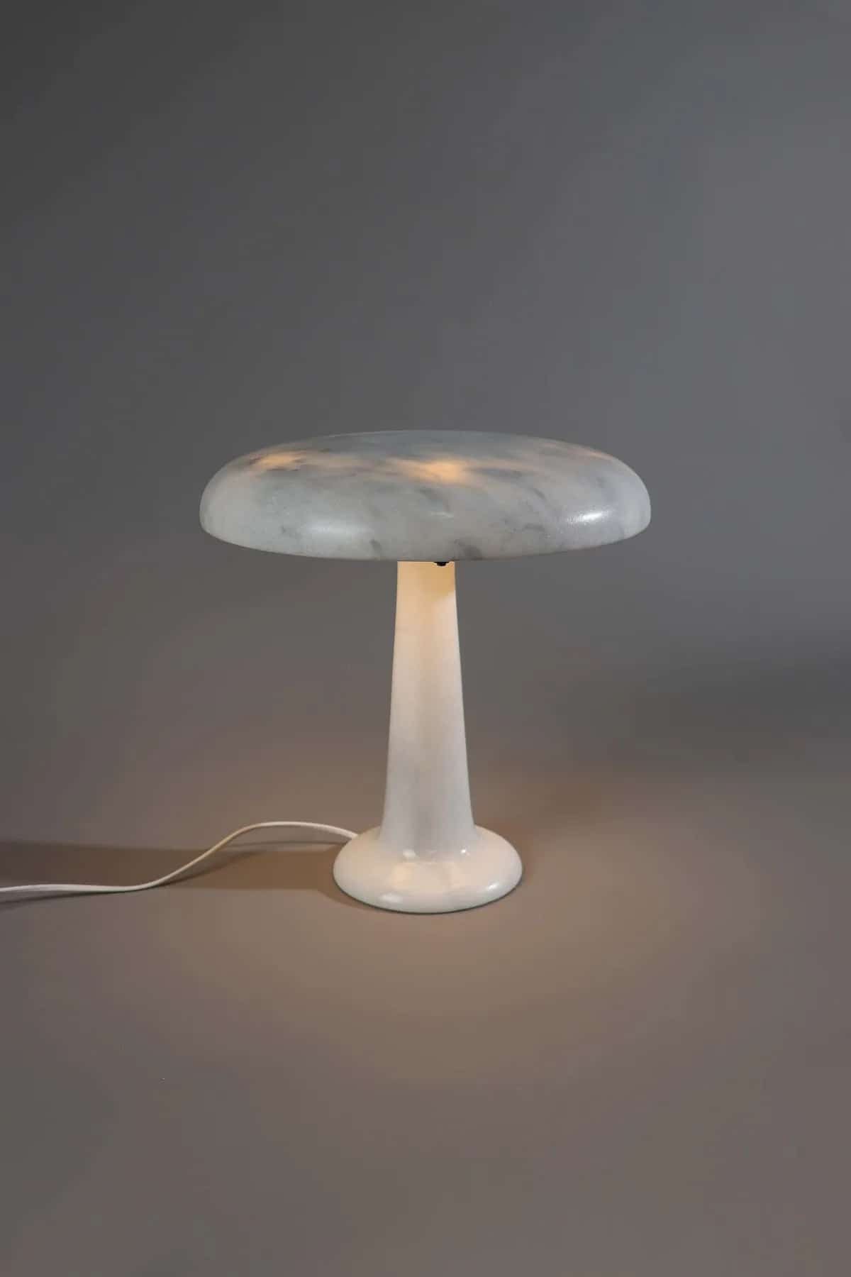 Kimberly marble table lamp in White Marble