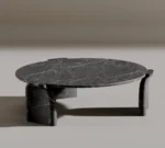Glade black marble coffee table with sculpted design