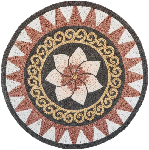 Geometric Flower Mosaic Floor