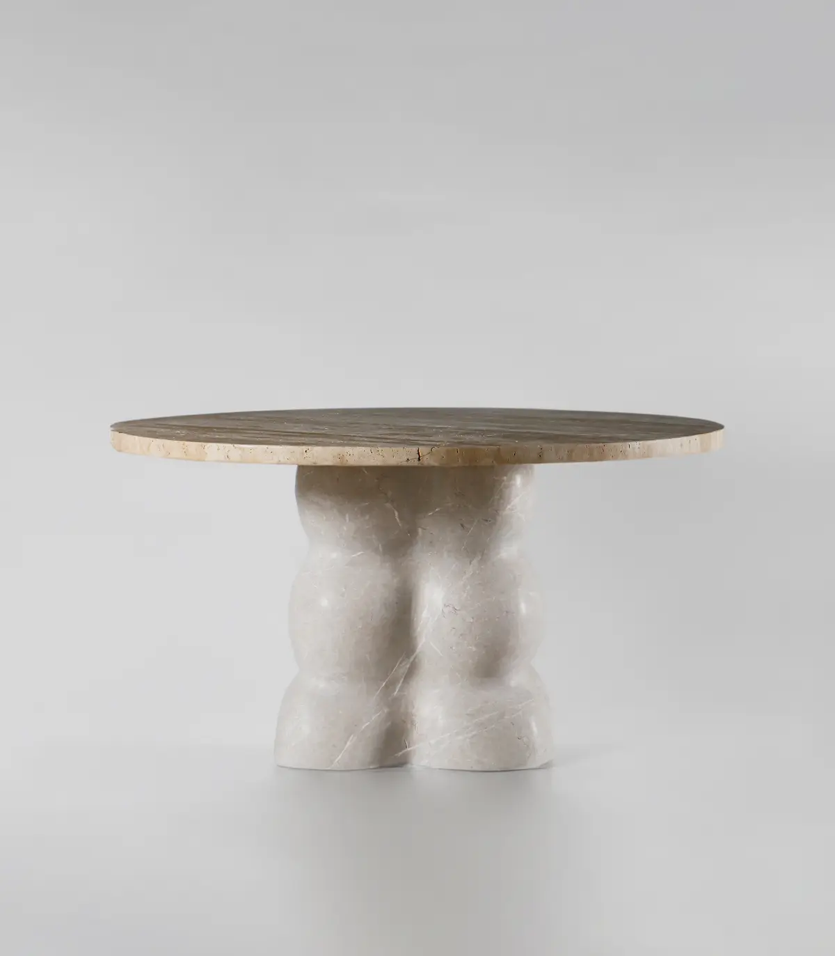 adelita-vanilla-beige-table Vanilla beige marble dining table with four-pillar base