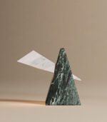 Stone table lamp detail — precision-cut surface texture