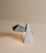 Two-tone stone lamp in Carrara and Pastel Green