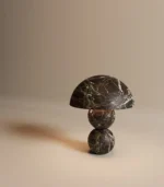 Rosso Levanto marble table lamp with deep burgundy veining